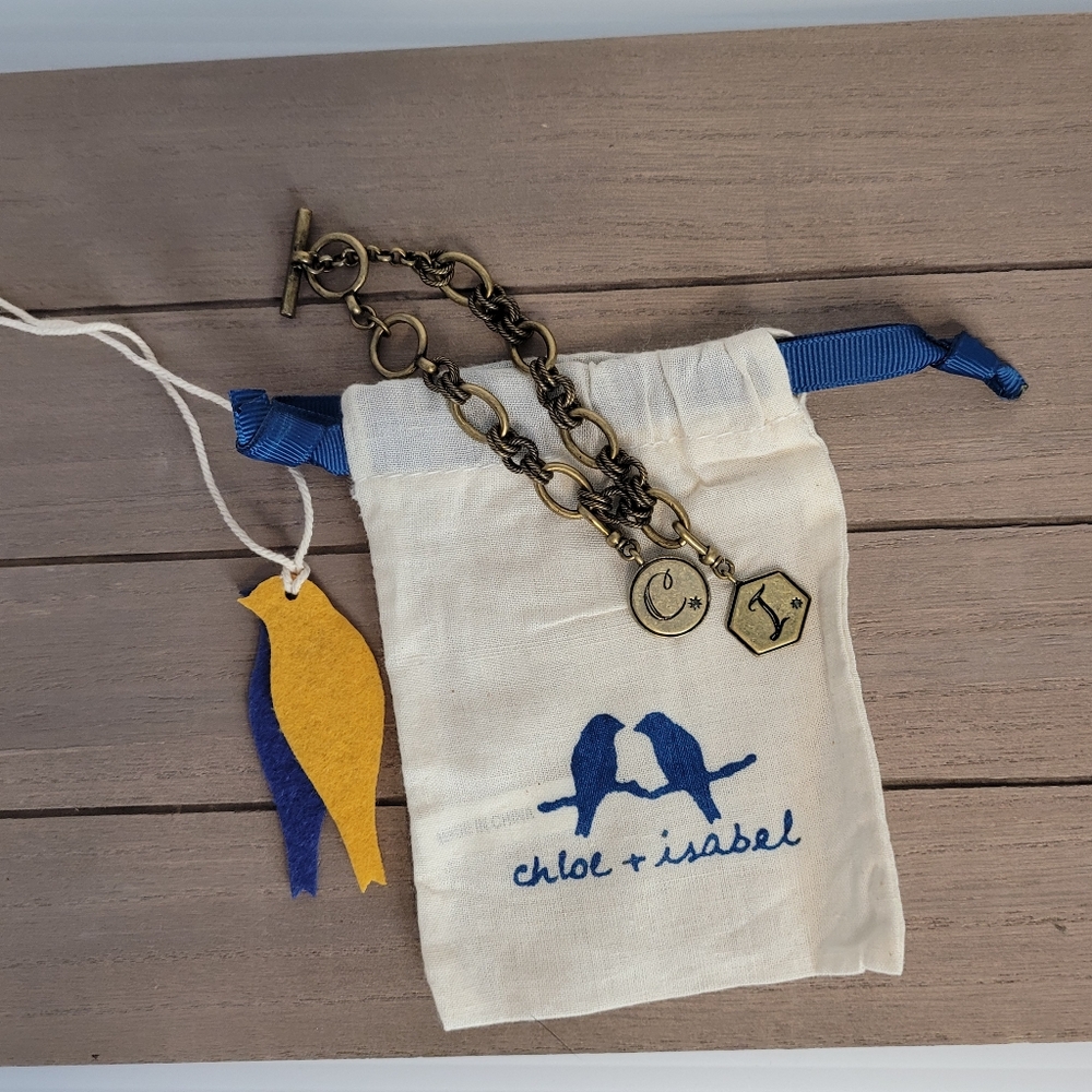 Chloe+Isabel C & I Antiqued Brass Charm Bracelet